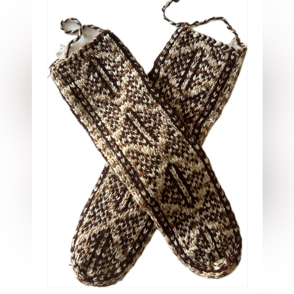Vintage Hand Knit Mukluk Slippers